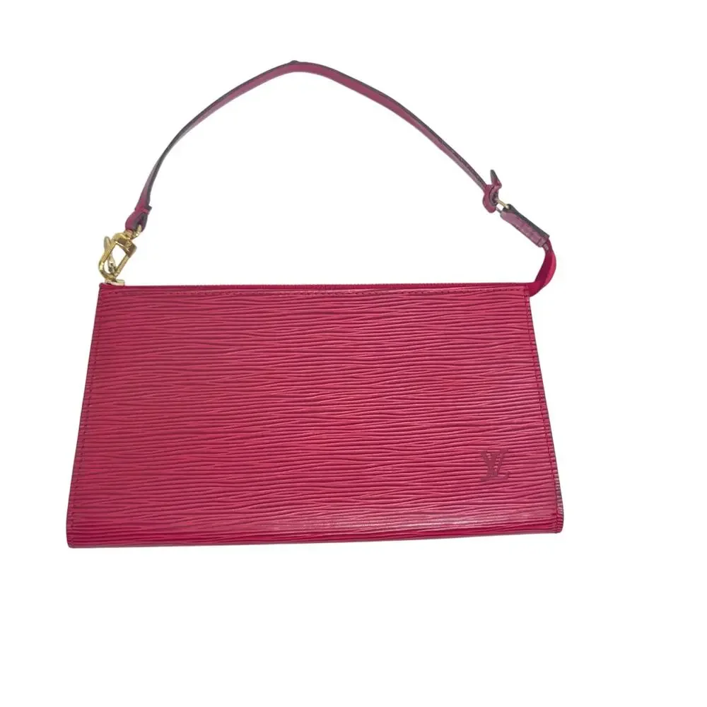 Louis Vuitton Epi Pochette Accessoires 24 Red wristlet gold hardware.